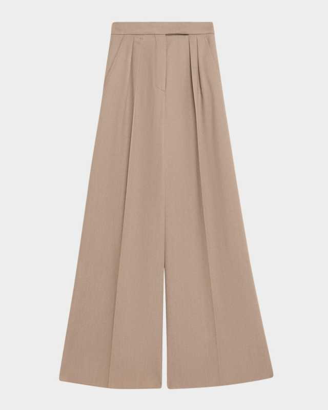 Baden Pleated Wide-Leg Wool Pants